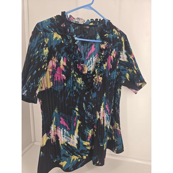 Womens XL blouse bundle colorful boho casual lot of 4 - Picture 3 of 4